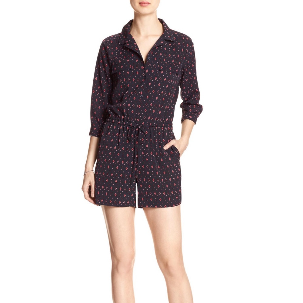 Banana Republic Tie Waist Romper w/ pockets